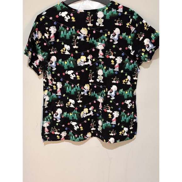 Charlie Brown Gang Medical Scrubs Snoopy Christmas XL EUC - Picture 8 of 14